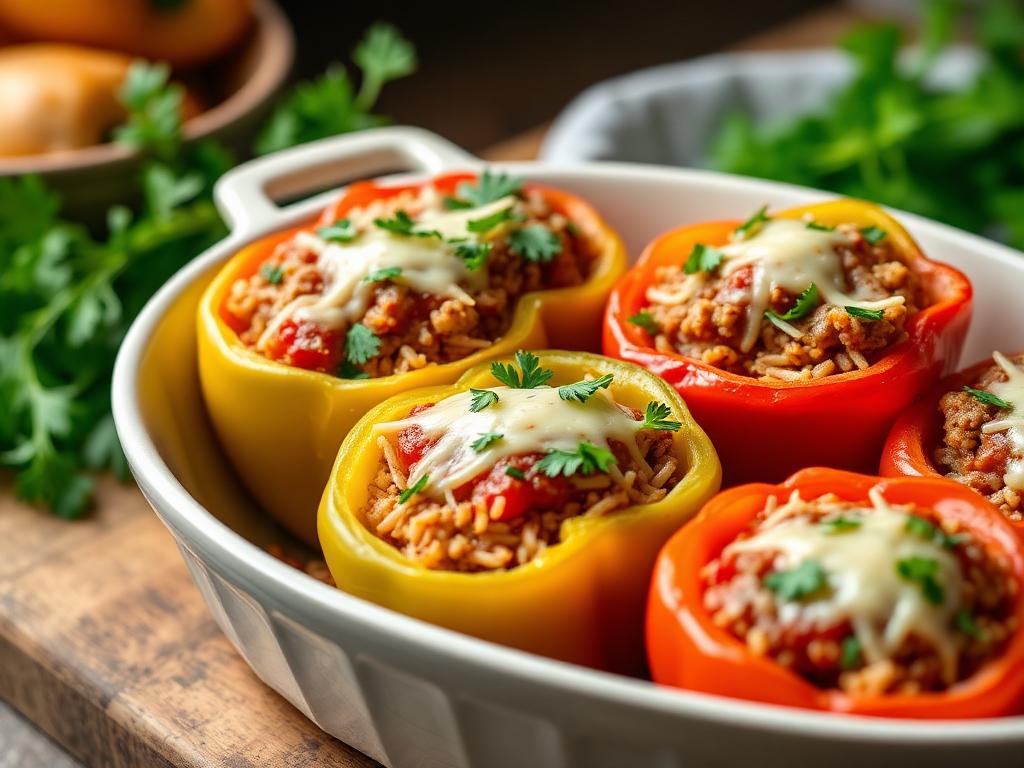 Ground Turkey Stuffed Peppers