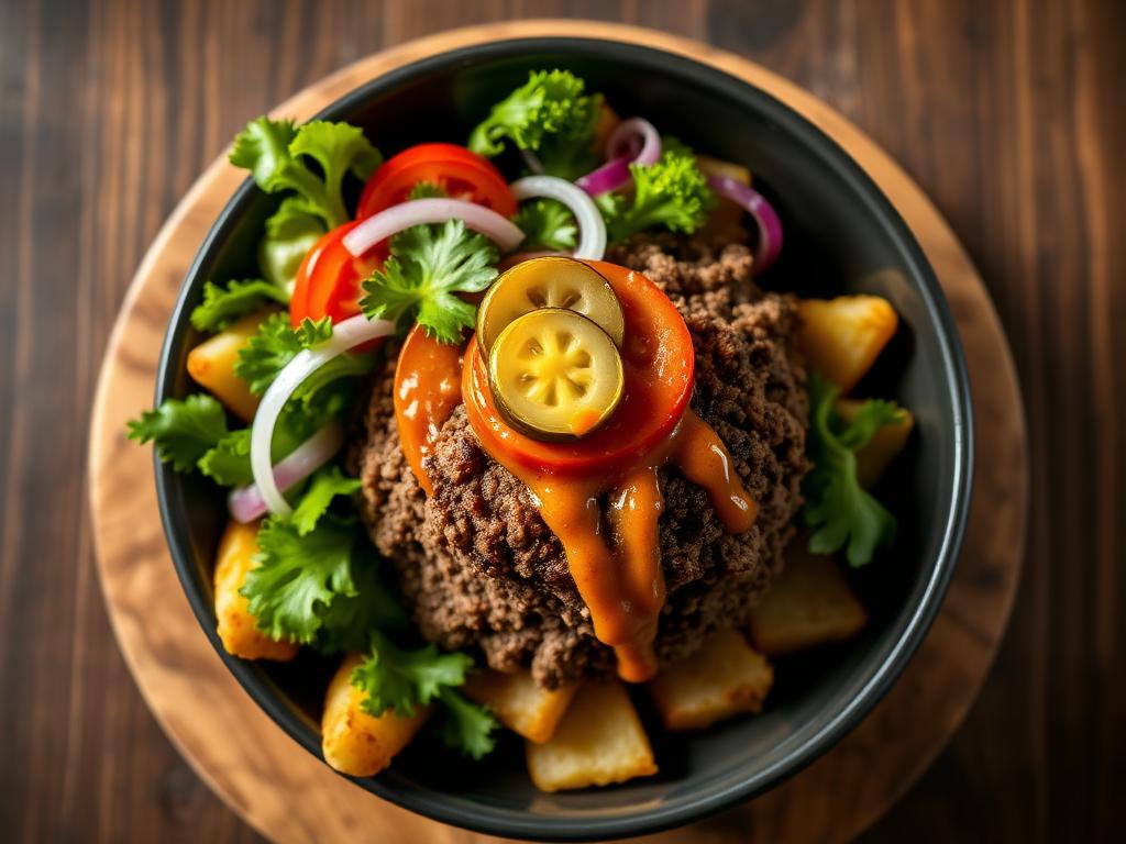 Lean Beef Burger Bowl